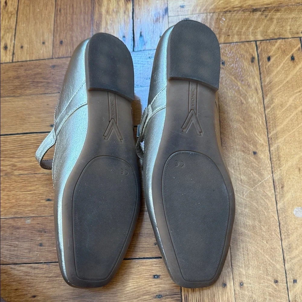 Vionic Metallic Gold Mary Jane Flats - Picture 2 of 3